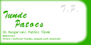 tunde patocs business card