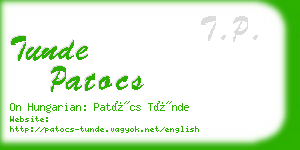 tunde patocs business card